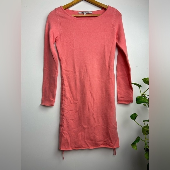 VTG y2K Rezrekshn by Esther Chen Cashmere Pink peach Dress S Natural old money - Picture 1 of 10